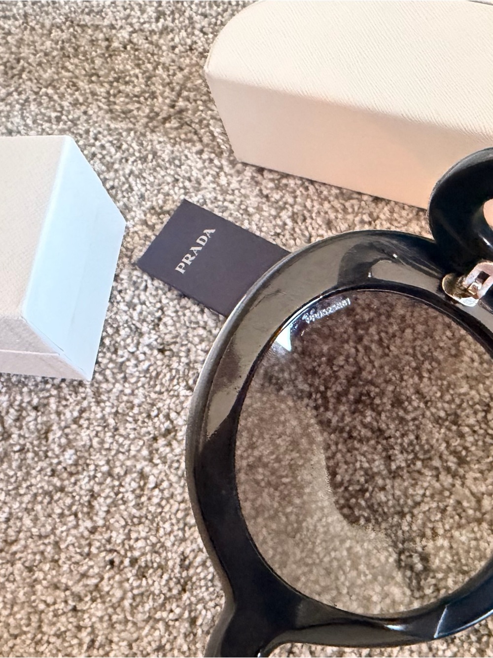 Prada Black Round Women's Sunglasses with Gradient Lenses - Picture 9 of 9